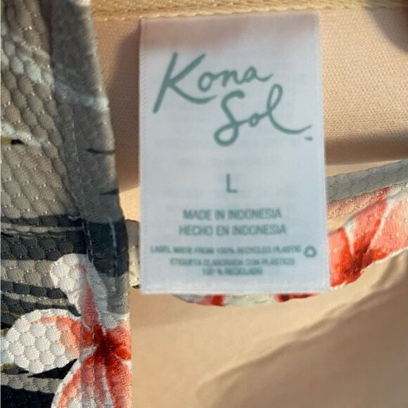 NWOT Kona Sol tropical patterned one piece swim suit Size L - Picture 4 of 6